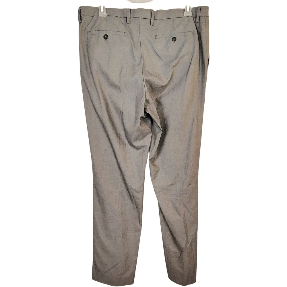 Banana‎ Republic Mens 36x36 Non-Iron Slim Fit Grey Cotton Dress Pants Trousers